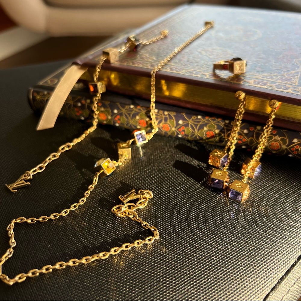 Louis Vuitton Gamble Set (chain, earrings, bracelet, ring) (A-B condition)
